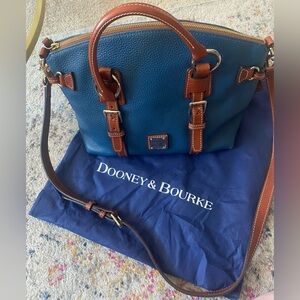 Dooney & Bourke Pebble Grain Bristol Satchel
Leather Crossbody Purse Blue Tan